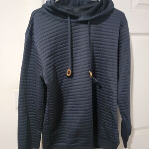 Navy Quilted Hoodie